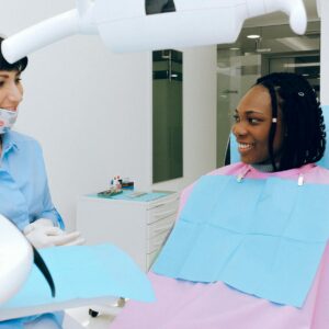 woman having dental check up