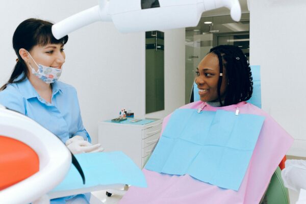 woman having dental check up